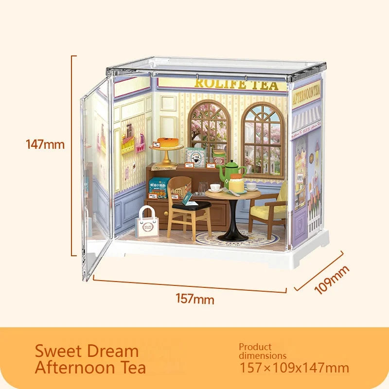Mini Building Blocks DIY House Kit, Micro-Scale Scene Models Creative Gift for Women, Super World Tiny Craft
