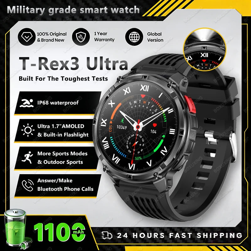 2026 GPS Sports Smart Watch 1.7-Inch AMOLED Screen Outdoor Sports Compass Heart Rate IP68 Waterproof Bluetooth Call Smartwatches