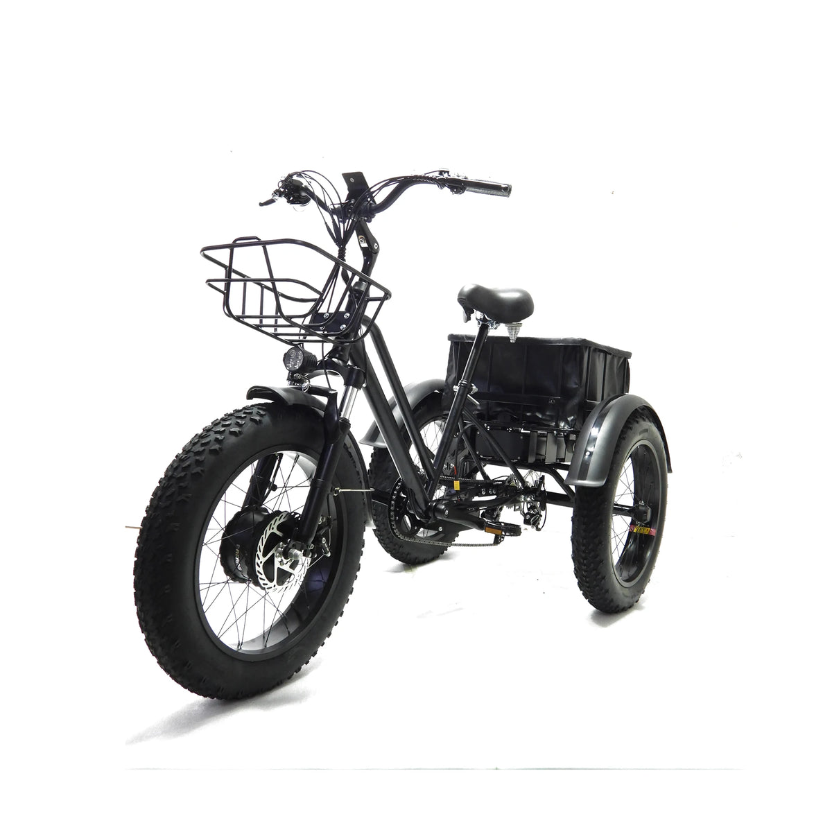 New 500W Powerful Fat Tire Electric Tricycle 20 Inch 48V Cargo Ebike 3 Wheel Electric Bike With Basket