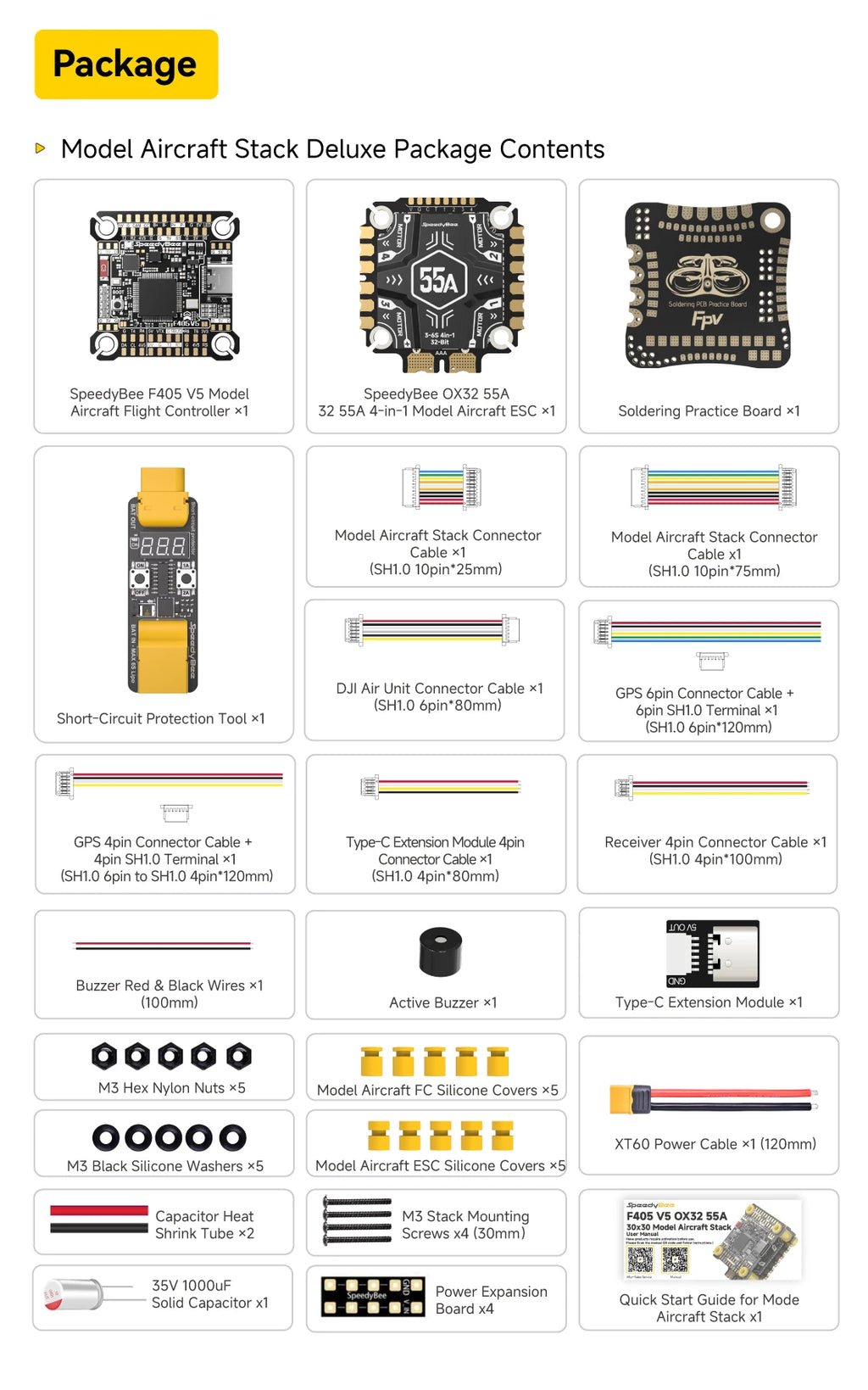 SpeedyBee F405 V5 OX32 55A 30x30 Model Aircraft FC&ESC Stack