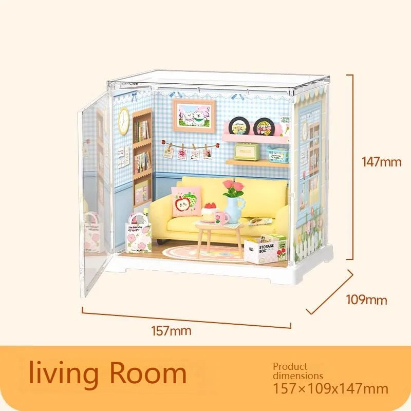 Mini Building Blocks DIY House Kit, Micro-Scale Scene Models Creative Gift for Women, Super World Tiny Craft