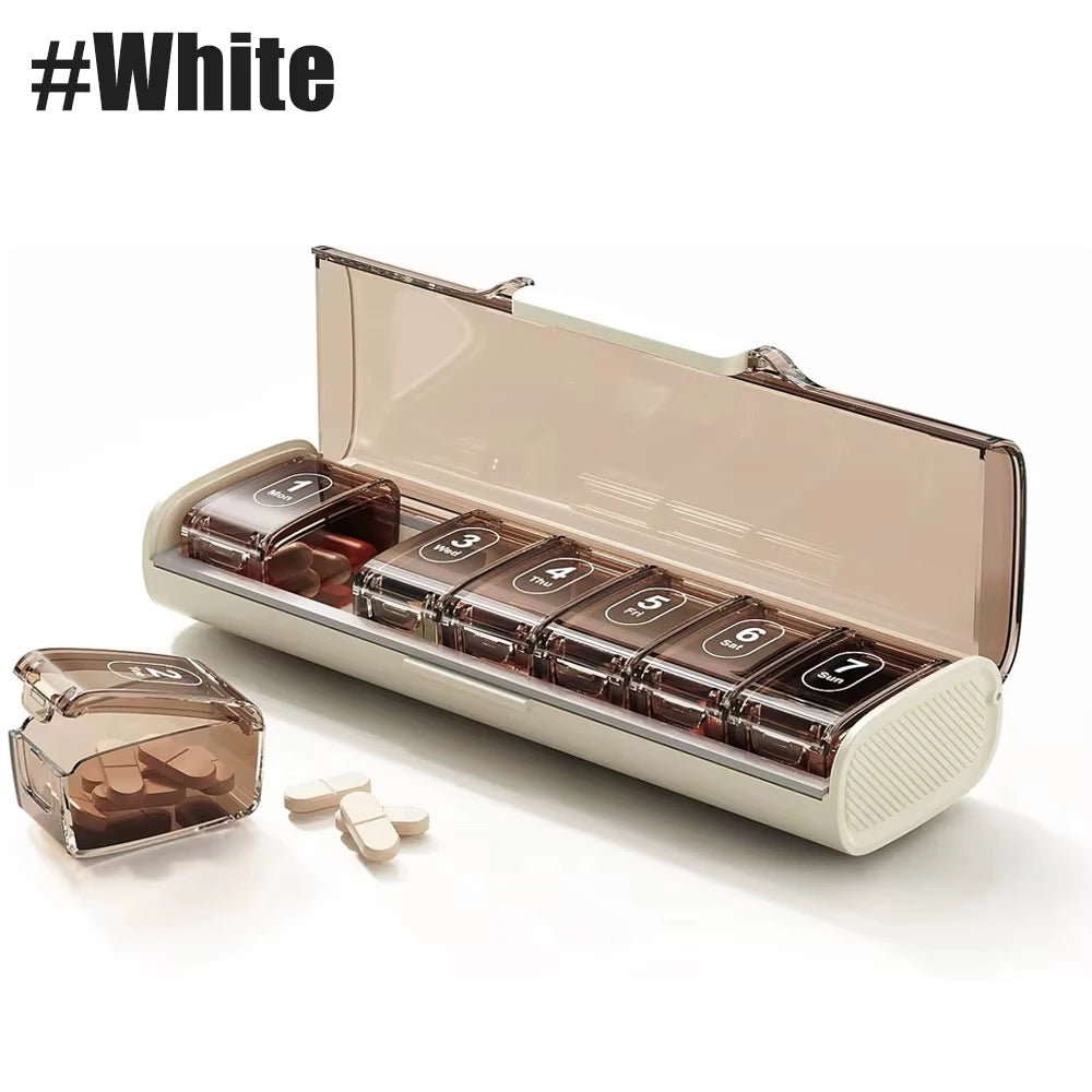 1PCS Moisture-Proof Weekly Pill Organizer BPA Free Travel 7 Day Pill Box Case for Travel for Vitamins Supplements Medication