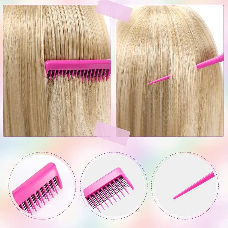 10Pcs Hair Styling Comb Set Rat Tail Edge Brush Braid Loop Tool Household Salon Hair Grooming Accessory