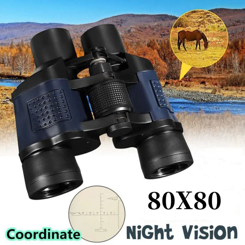 80X80 Camping Binoculars 15000m Long Range HD High Magnification Tourism Telescope Powerful Hunting Night Vision Binoculars