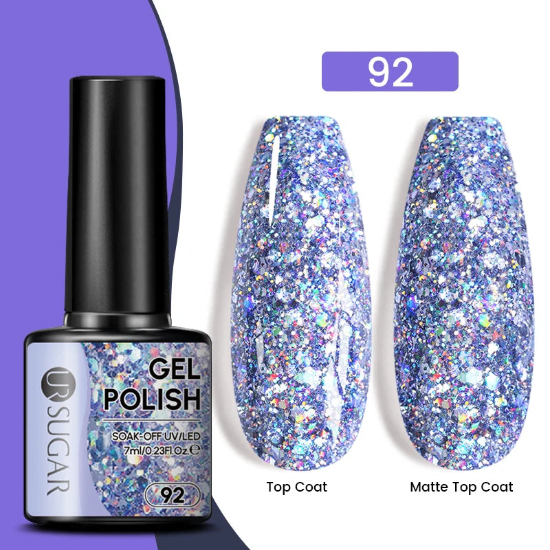 UR SUGAR 7.5ml Reflective Magnetic Gel Nail Polish Glitter Silver Pink Magnet Gel Soak Off UV LED Nail Manicure Varnish UV Gel