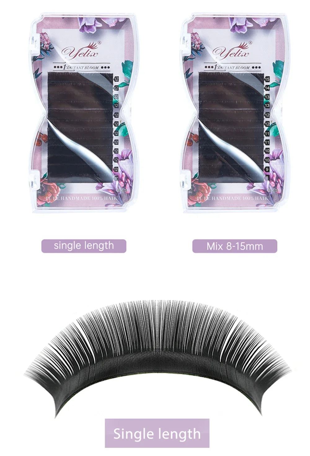 Yelix Easy Fanning Eyelash Extensions Fast Fan Blooming Individual Lashes Automatic High Quality Flowering Volume Eyelash