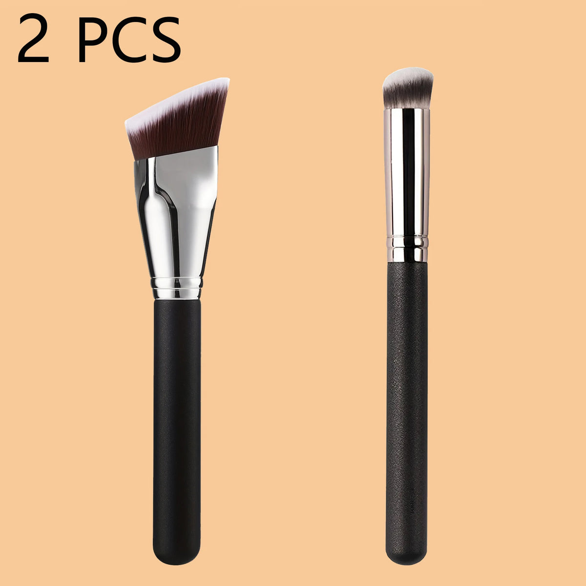 2 PCS Makeup Brushes Rectangular Foundation Brush & Concealer Brush for Contouring, Blending, Powder/ Foundation Application