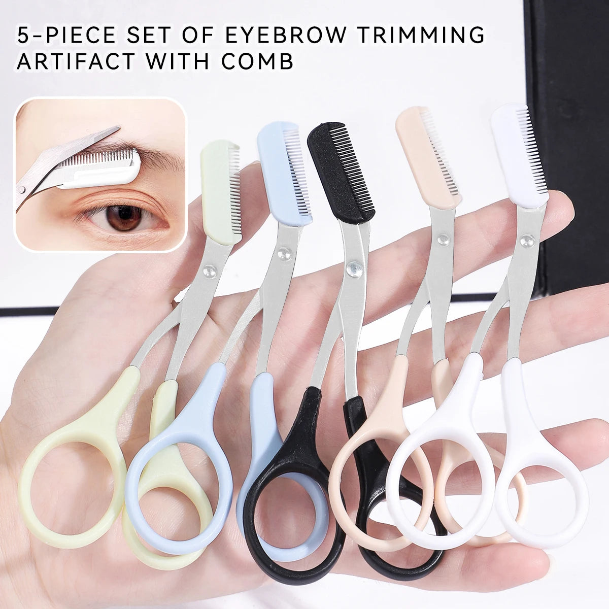 1PC Eyebrow Trimmer, Professional Eyebrow Trimmer with Comb Eyebrow Scissors, Suitable for Men and Women, Christmas Gift