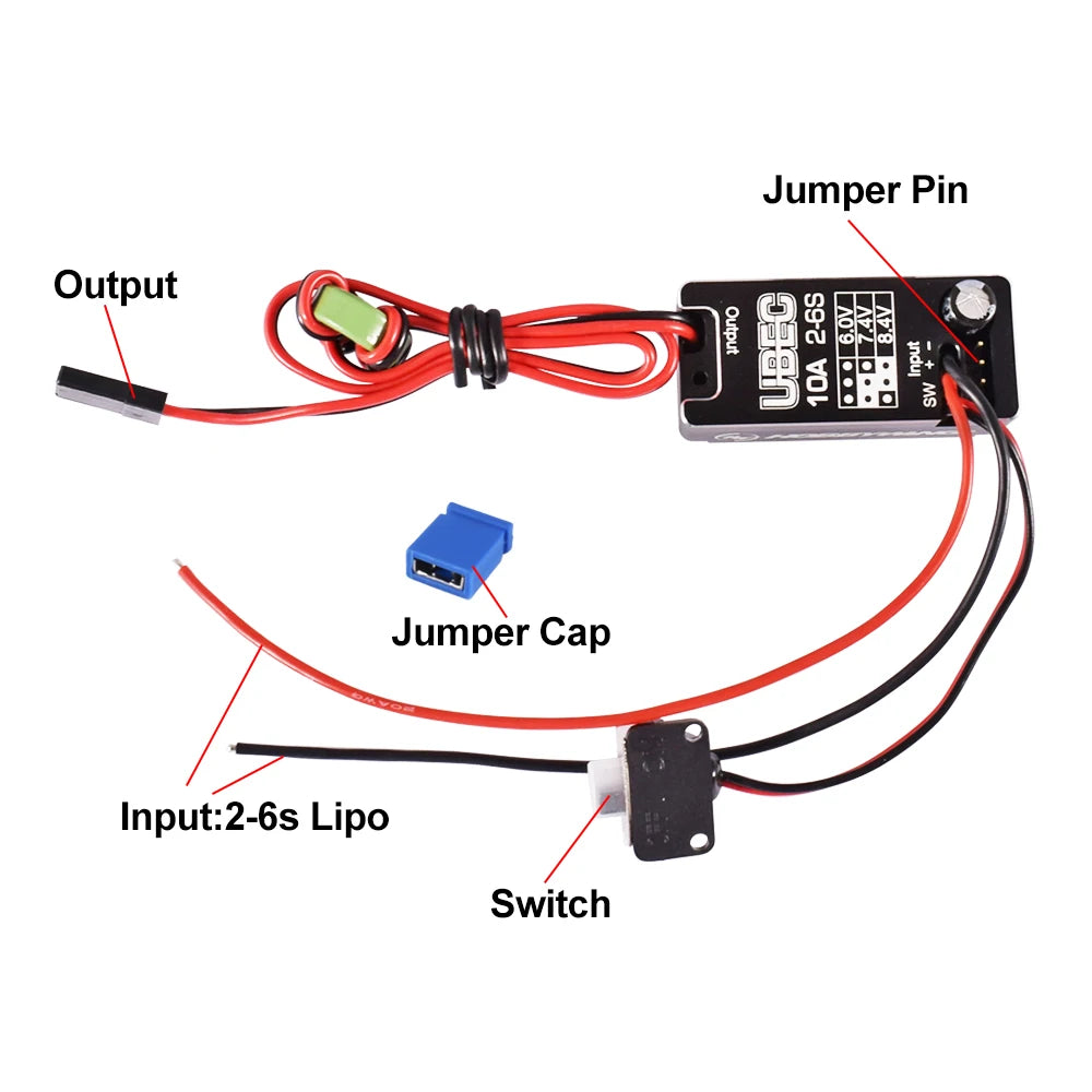 Hobbywing UBEC 10A Car Regulator Module IP67 2-6S 6/7.4/8.4V For RC Crawlers Trucks Car