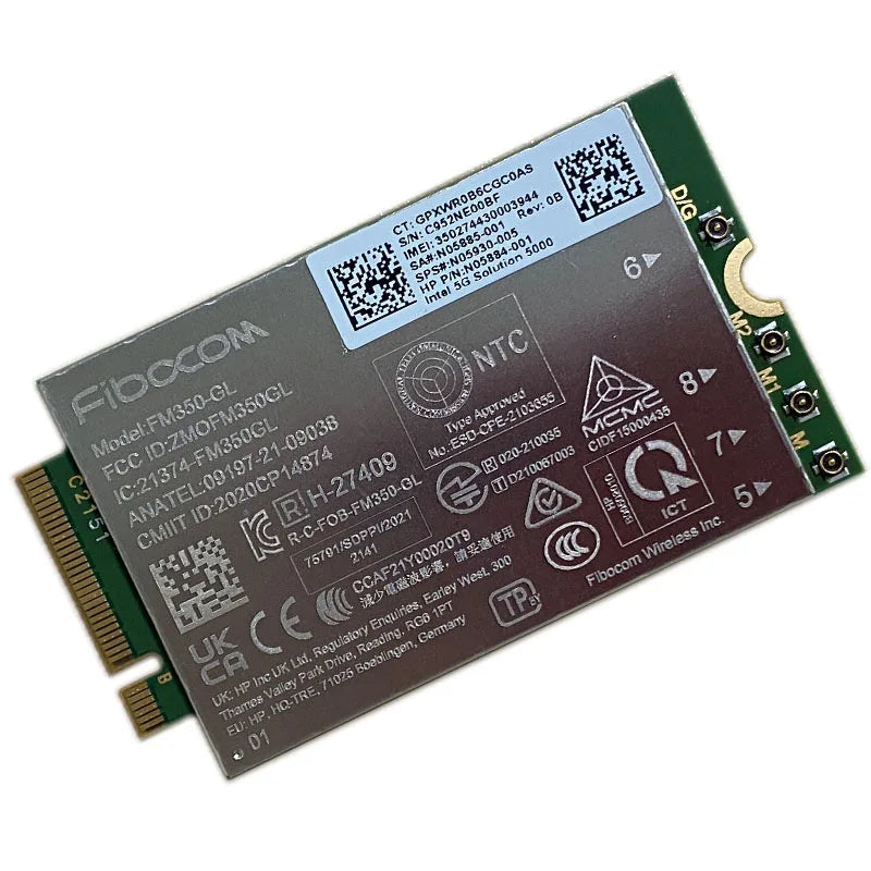 fibocom FM350-GL Intel 5G Solution 5000 Moudle M2 supports 5G NR For HpSpectre x360 7940hs 830 G8 845G8 14 Convertible  FM350