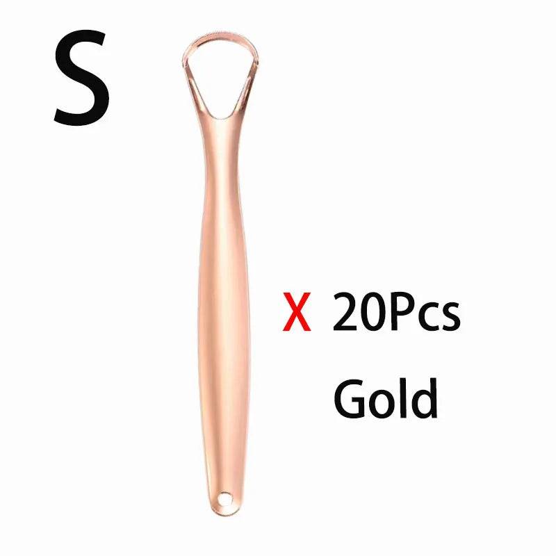 1Pc/2/4/10//20/50Pcs Dental Stainless Steel Tongue Scraper Bad Breath  Tongue Coating Cleaner Oral Care Tools Large/Small