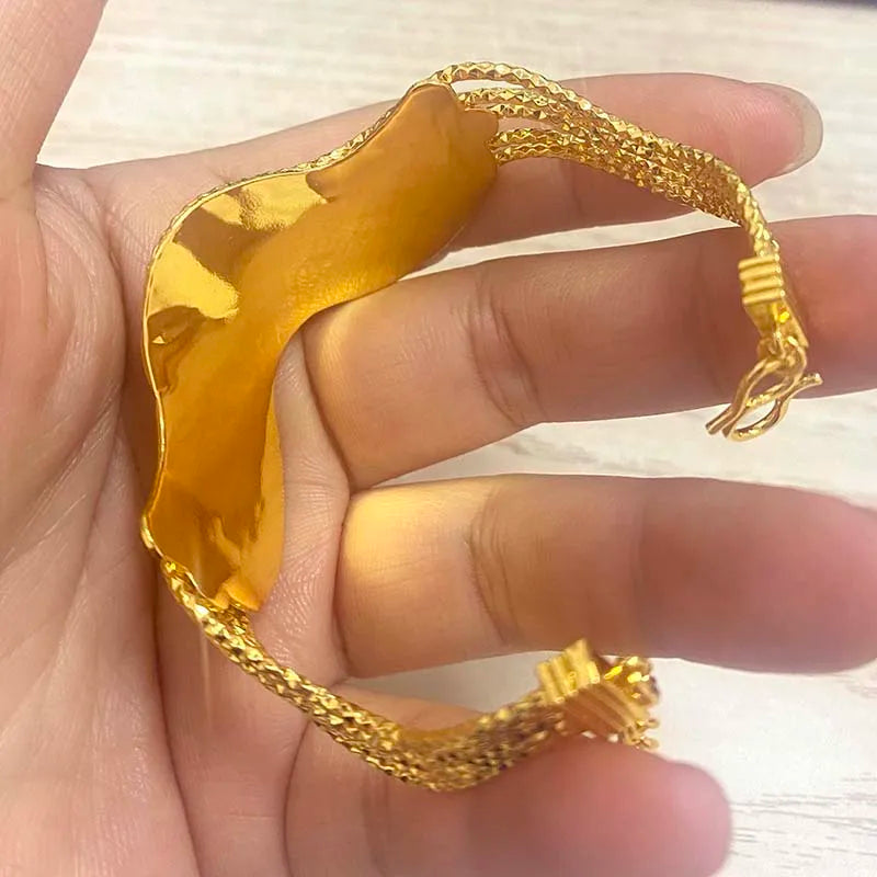 Ethiopian Dubai Gold Color Bangle For Women Girl Africa Wedding Thick Bracelet Bangles for Women