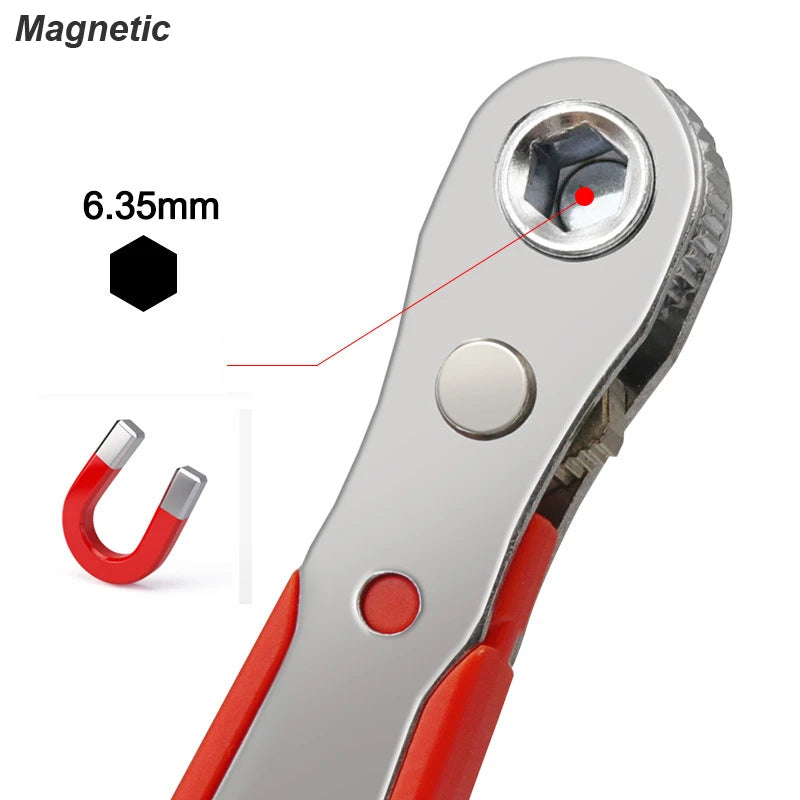 Mini Ratchet Wrench Screwdriver 1/4 Hex Adjustable Quick Release Socket Handle Repair Hand Tool For Car Repair Close Quarters