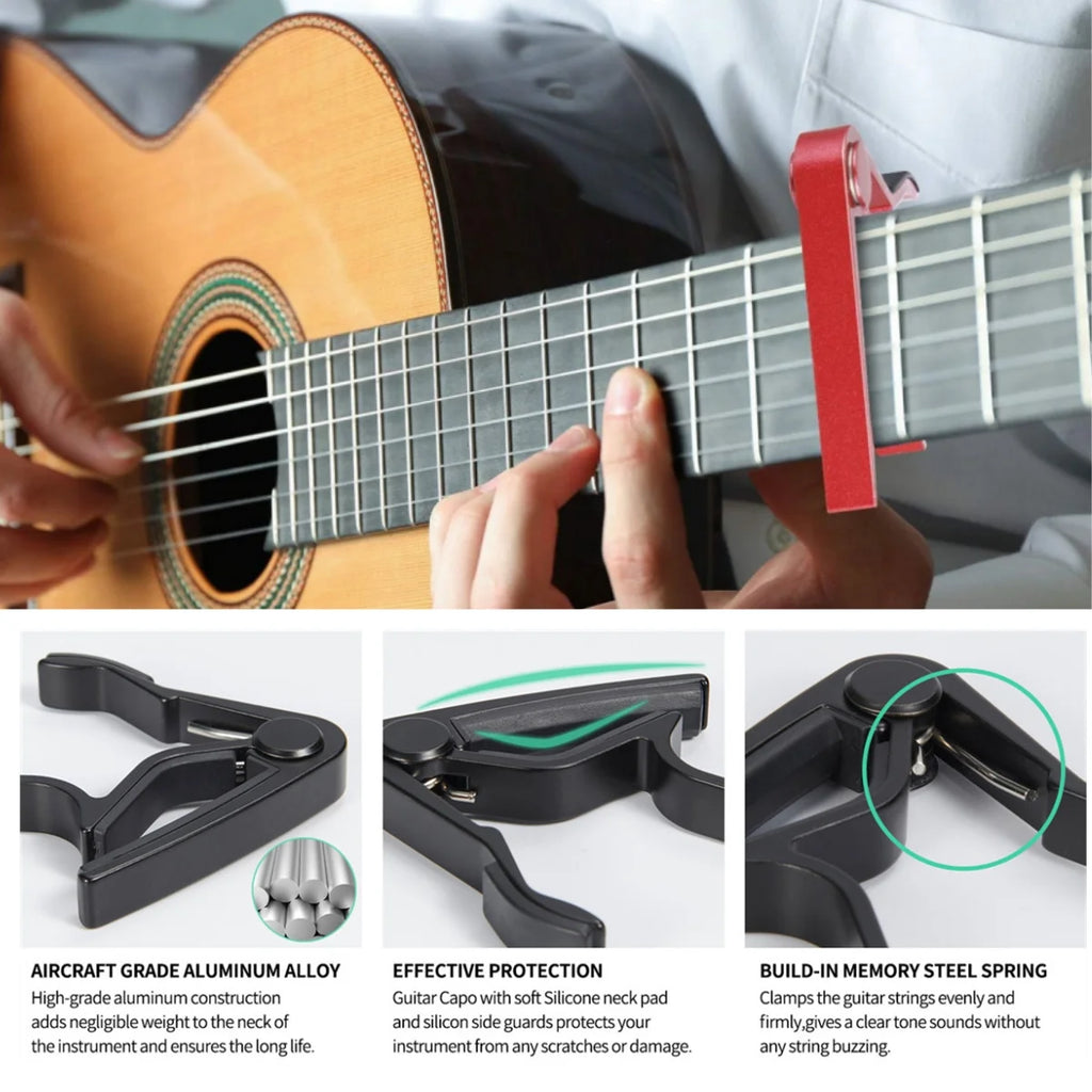 Miwayer Guitar Capo with Tone Enhancement System - Lightweight Alloy, Quick Adjustment for All Stringed Instruments