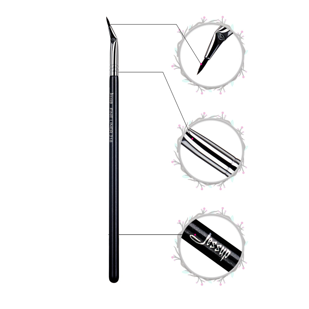 Jessup Eyeliner Brush Makeup Thin Bent Precision Angled Flat Definer Ultra Fine Pencil Precision Synthetic S151