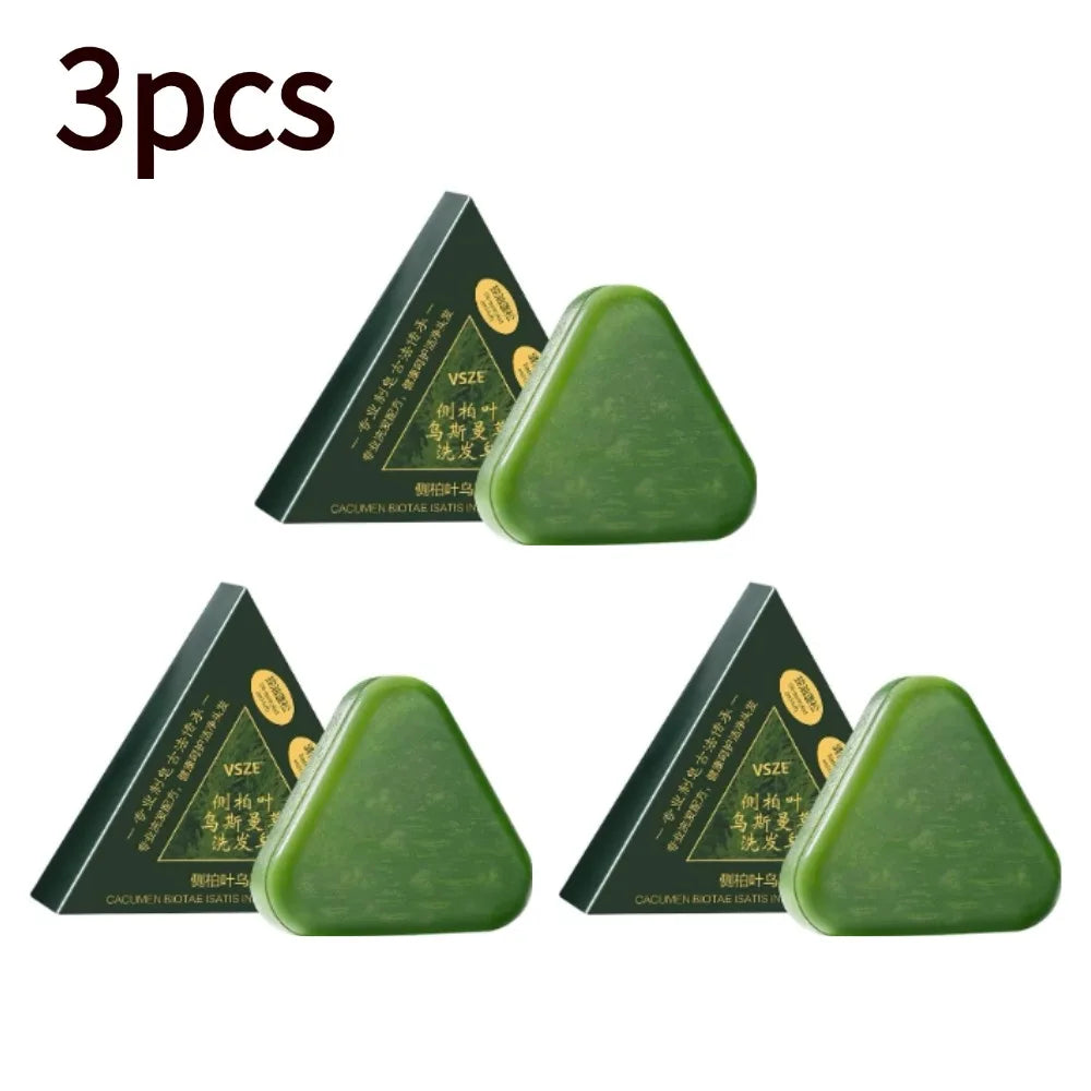 1/2/3/4/5/10pcs Natural Cacumen Platycladi Usma Grass Shampoo Bar Traditional Cold-Processing Silicone-Free Hair Care Soap