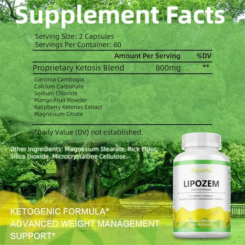 Lipozem Supplement - Digestive Health, Appetite Suppression, Metabolism, Fat Burning, Body Shaping