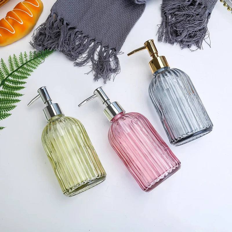 420ml Bathroom Empty Pump Bottle Modern Shower Gel Press Shampoo Dispensing Bottle Light Luxury Liquid Hand Soap Dispenser