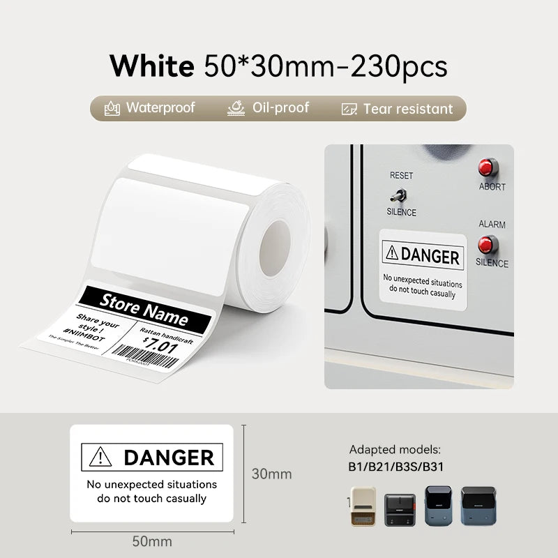 Niimbot Thermal Label for B21/B3S/B1 Printer Waterproof Label Business Shipping Address Labeling Replacement with Self-Adhesive