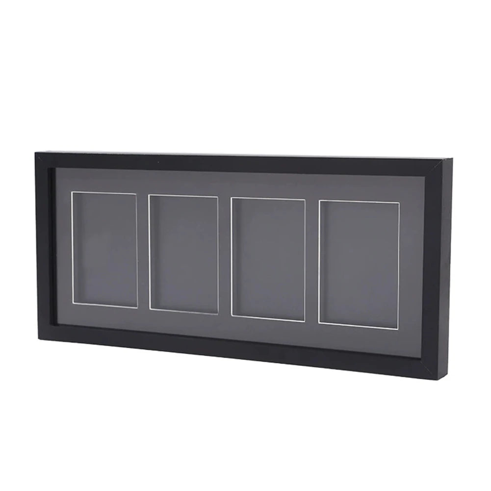 Trading Card Display Frame for 4 Standard Cards - Wall Mount Baseball Card Display Case with UV Protection Magnetic Card Holder