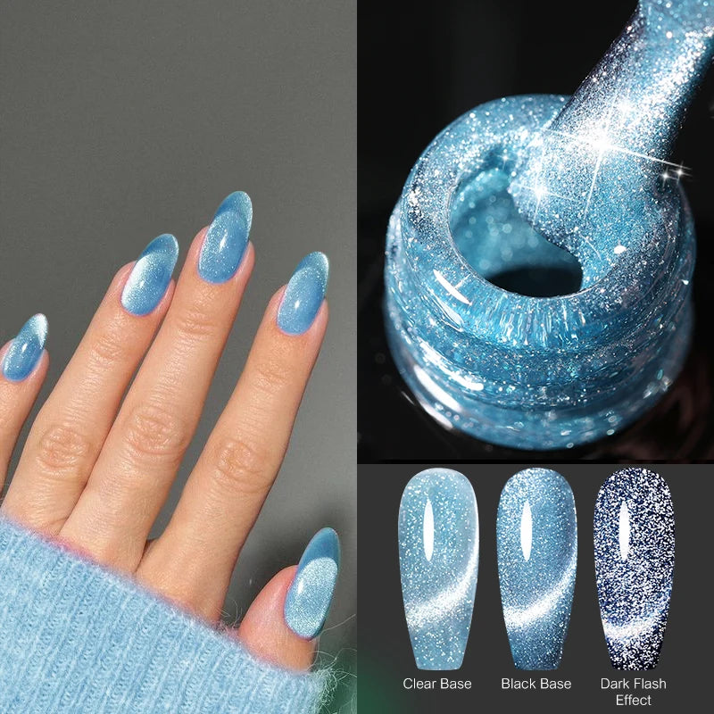 UR SUGAR 7.5ml Reflective Magnetic Gel Nail Polish Glitter Silver Pink Magnet Gel Soak Off UV LED Nail Manicure Varnish UV Gel