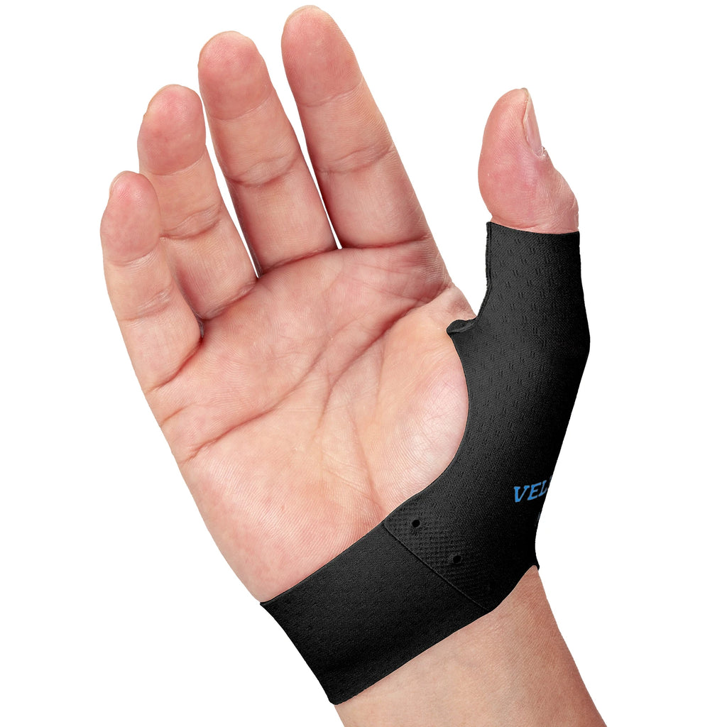 VELPEAU Thumb Compression Sleeve for Mild Arthritis Pain and Sports, Thumb Splint Support Liner Universal for Both Hands, 2PCS
