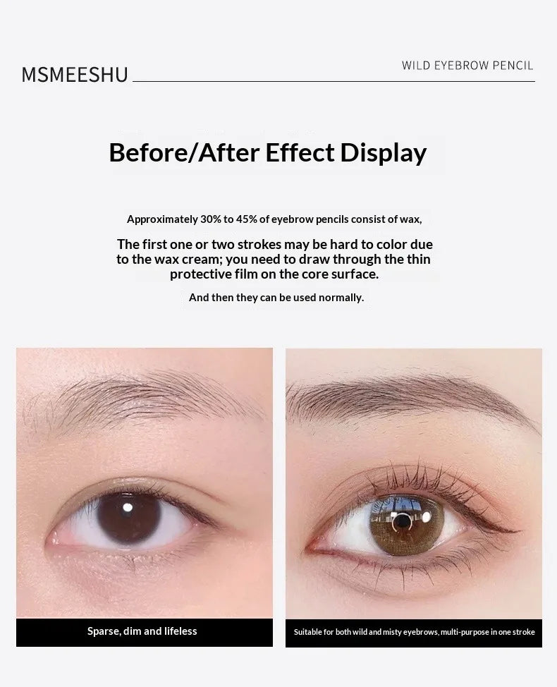 Ultra-Fine Micro Brow Pencil Waterproof Sweat-Resistant 3D Natural Shaping Hard Core Defined Hair-Like Strokes Eyebrow Makeup
