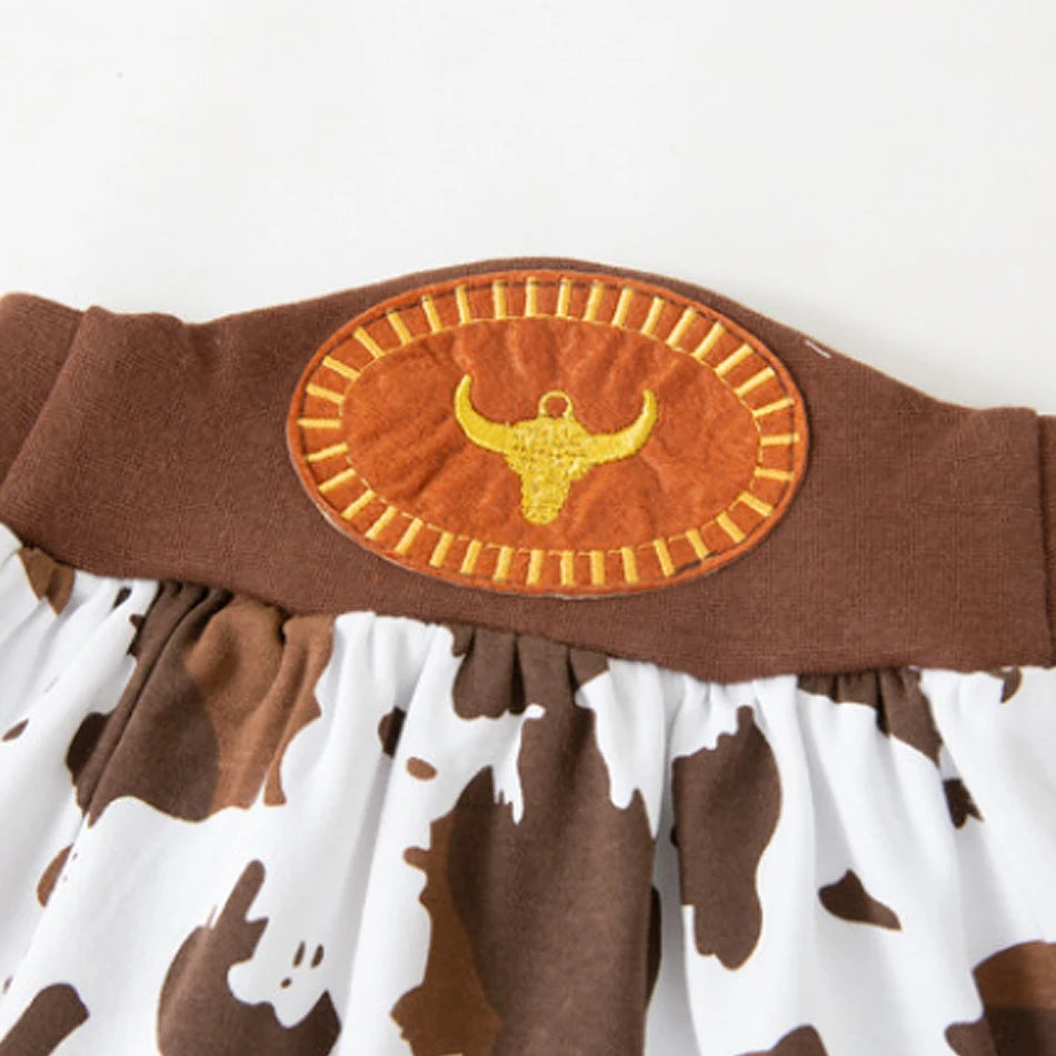 Kids Cowgirl Cosplay Vest Skirt Hat Set Girl Festival Performance Outfit Child Carnival Xmas Halloween Party Masquerade Clothing