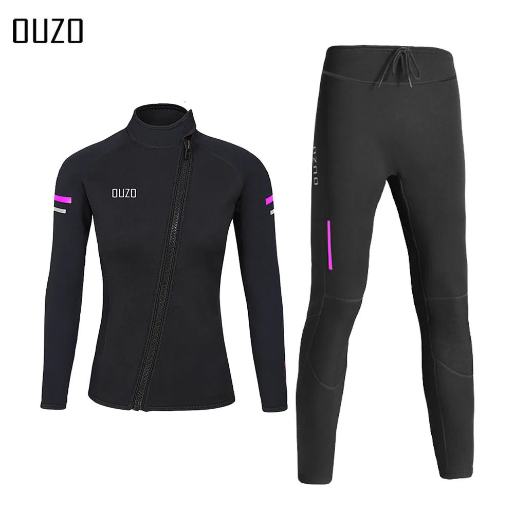 1.5MM Men Women Wetsuit Neoprene Underwater Keep Warm Diving Suit Kitesurf Surfing Spearfishing Jacket Pants Clothes WetSuit