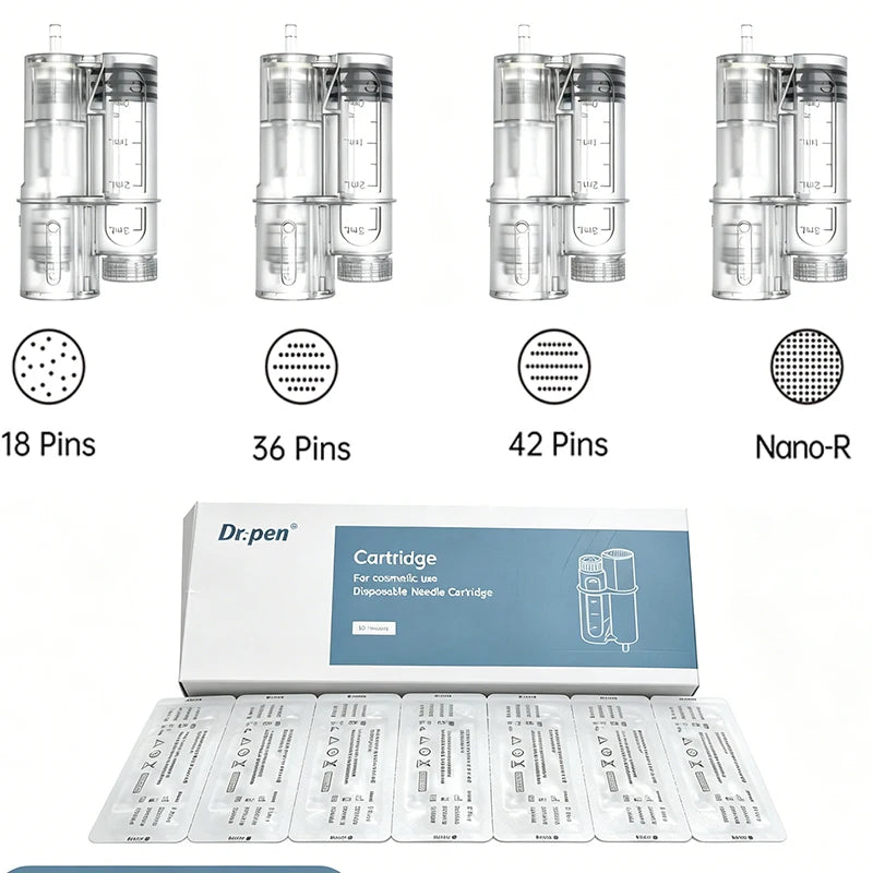 10Pcs Dr Pen H6 Cartridge Derma Pen Microneedling Pen Replacement Parts Needle Kits Needles Length 0.25MM