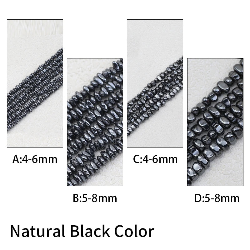 WLYeeS Gravel Stone beads 4-8mm Irregular Gold Colour Hematite  small Spacer Loose Bead for Jewelry bracelet Necklace Making DIY