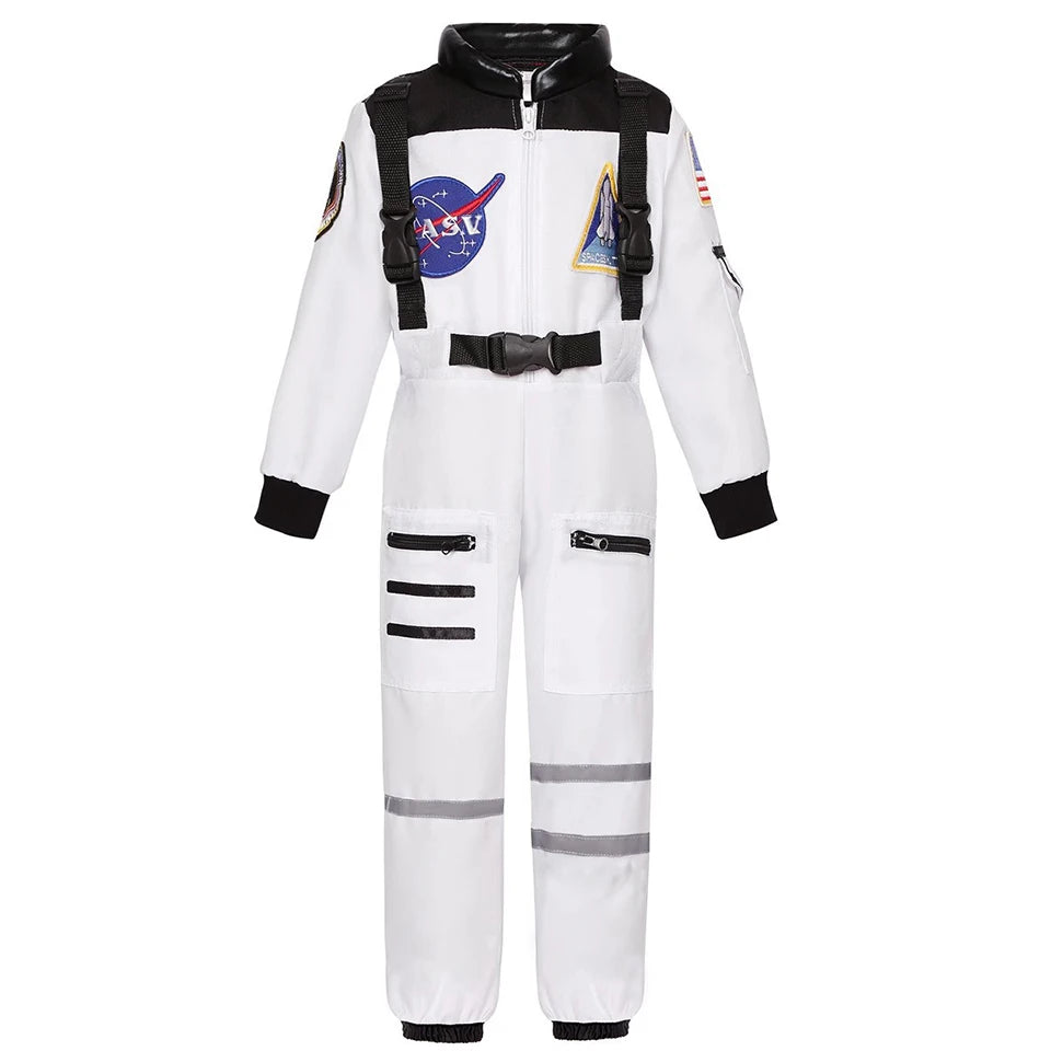 Kids Astronaut Costume Space Suit Halloween Cosplay Space Explorer Performance Children's Jumpsuit Spaceman Boys Girls Outfits