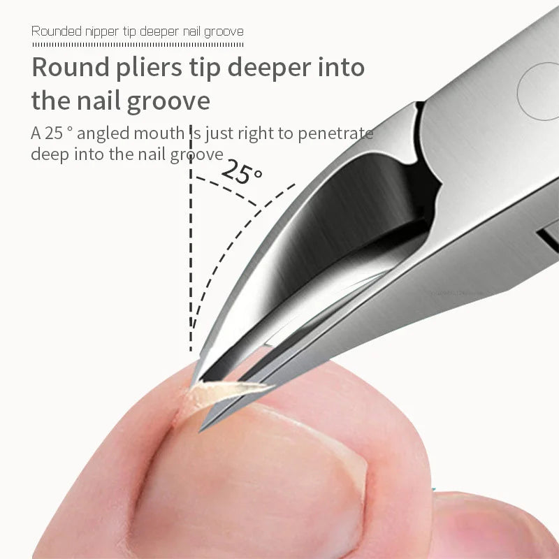 Professional Toe Nail Clippers Cutter Ingrown Toenail Tool Thick Nail Dead Skin Dirt Remover Super Sharp Curved Blade Nail Tools