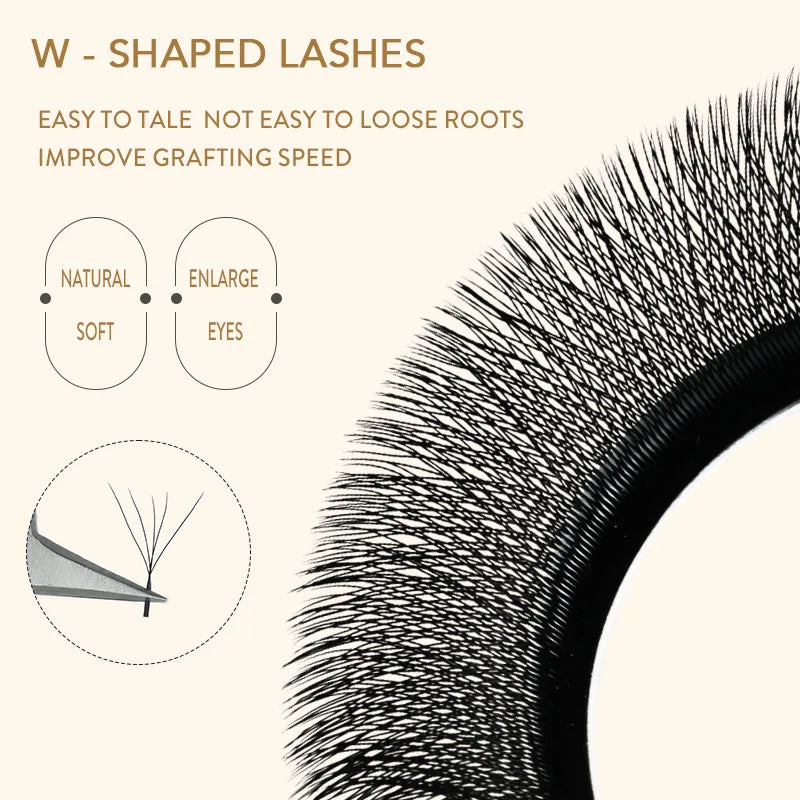 SENSE LASHES 12 Rows 3D 4D 5D 6D W Shape Eyelash Premade Volume Fans Natural Soft Light Full Dense Eyelash Extensions Supplies