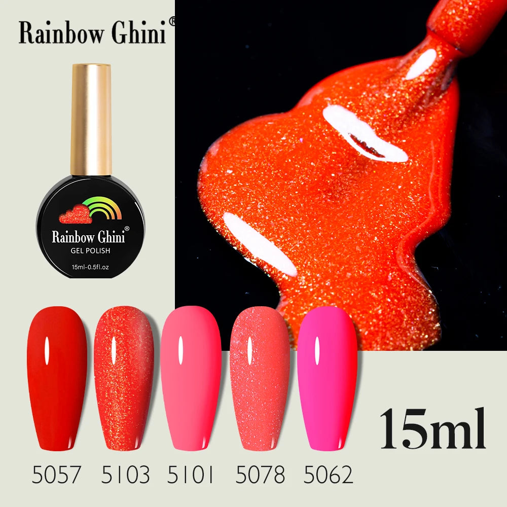 RG 15ML HEMA&TPO FREE Summer Series Fluorescent Gel Polish in Sporty Style Y2K Nail Polish Suitable for Parties Nail Art UV Gel