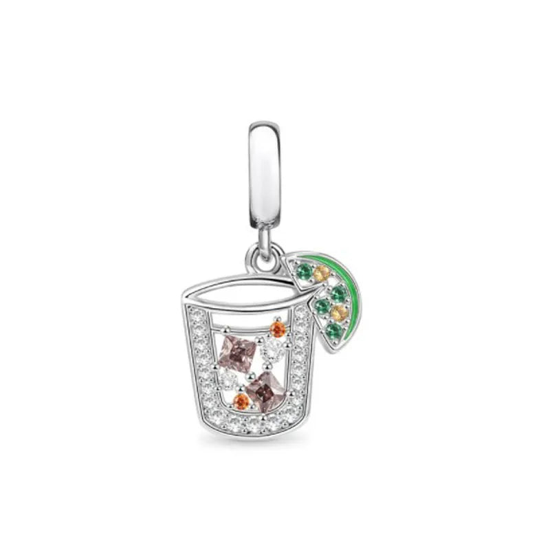 Hot Selling 925 Silver Cup,Coffee Cup,Beer,Bead Pendant Suitable European Original Bracelet DIY Accessories,Exquisite Jewelry ﻿