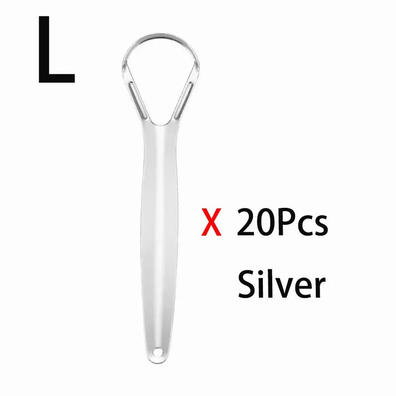 1Pc/2/4/10//20/50Pcs Dental Stainless Steel Tongue Scraper Bad Breath  Tongue Coating Cleaner Oral Care Tools Large/Small