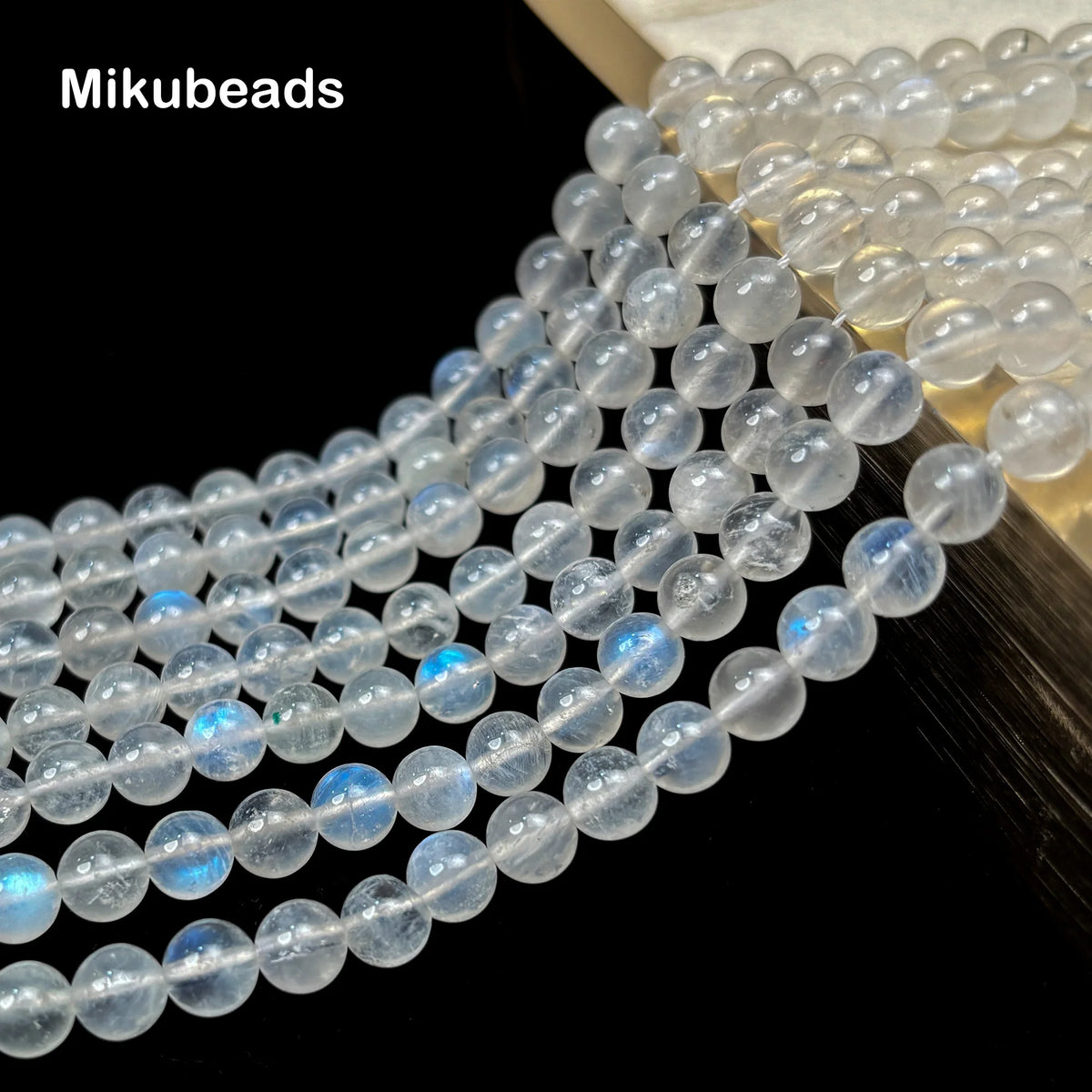 Natural Rainbow Moonstone A+ 6mm Smooth Round Loose Beads For Making Jewelry DIY Necklace Strand Wholesale Mikubeads