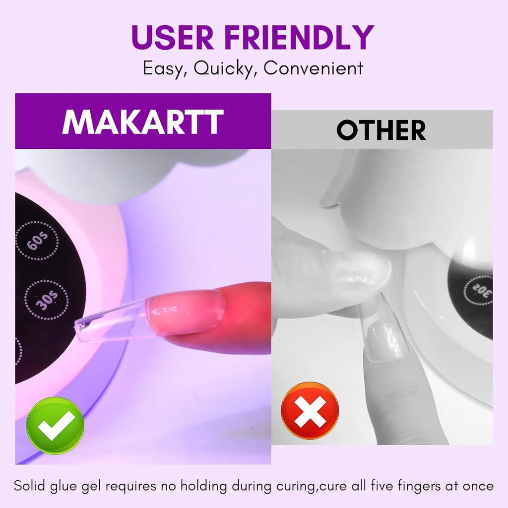 Makartt Solid Nail Gel for Acrylic Nail Tips Glue Gel Curing Needed UV Cured for Press On Nails Fake Nails Solid Nail Adhesive