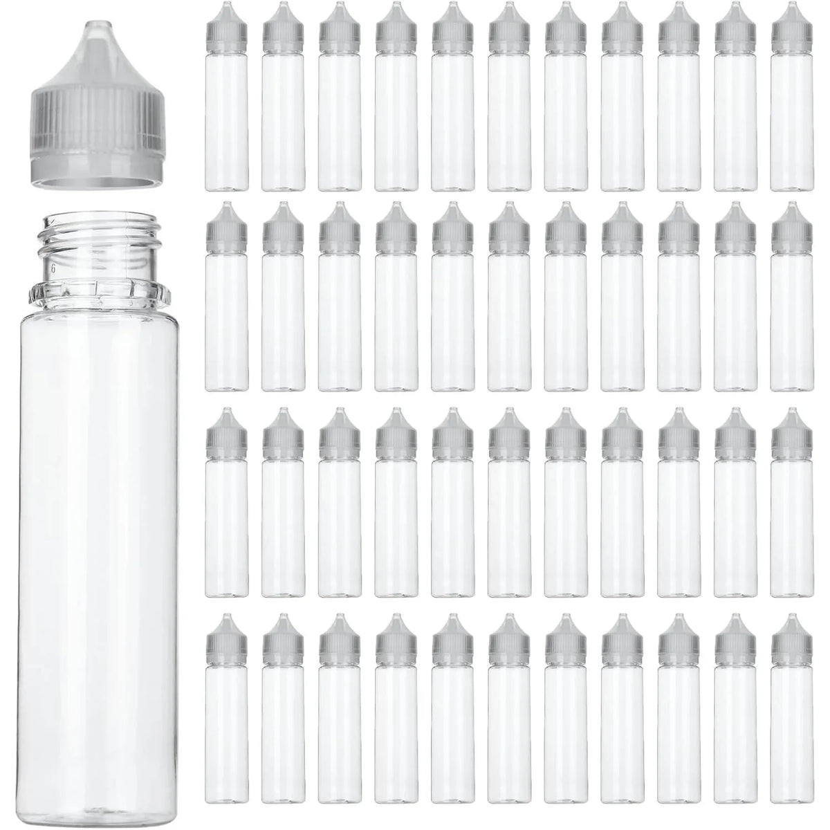 50pcs 10ml-100ml Plastic Empty Dropper Bottles Liquid Drop Bottles Long Tip Cap Oil Containers Portable Travel Dispenser Bottles