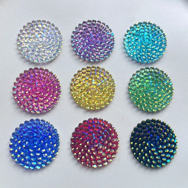 10pcs 30mm shiny round flowers Flat Back Rhinestone diy Jewelry Indigenous earrings for wedding decoration Handmade accessories