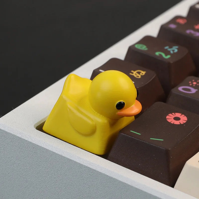 1PC Cute Duck Personalized Resin KeyCap Cartoon Decoration Gaming Key Cap for Cherry Mx Switch Gamer Mechanical Keyboard Gift