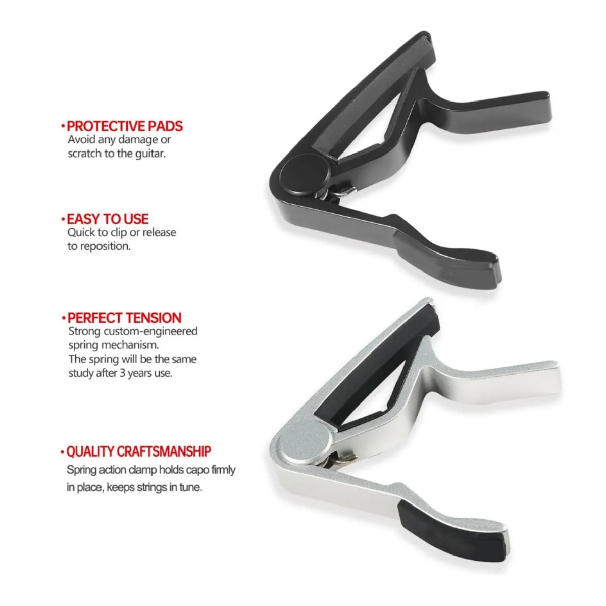 Miwayer Guitar Capo with Tone Enhancement System - Lightweight Alloy, Quick Adjustment for All Stringed Instruments