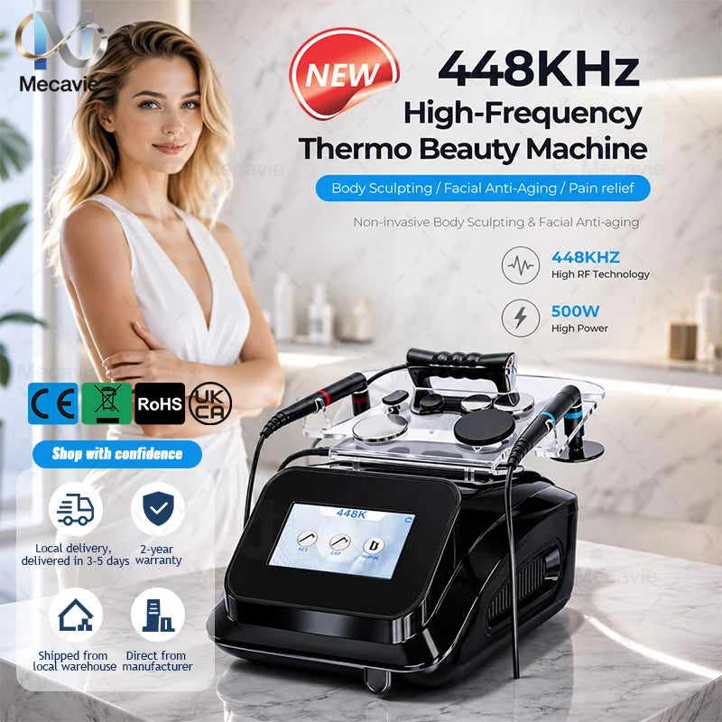 2026 INDIBA 448KHZ Tecar Therapy Machine Physiotherapy Pain Relief Body Slimming Skin Rejuvenation Professional SPA Salon Beauty