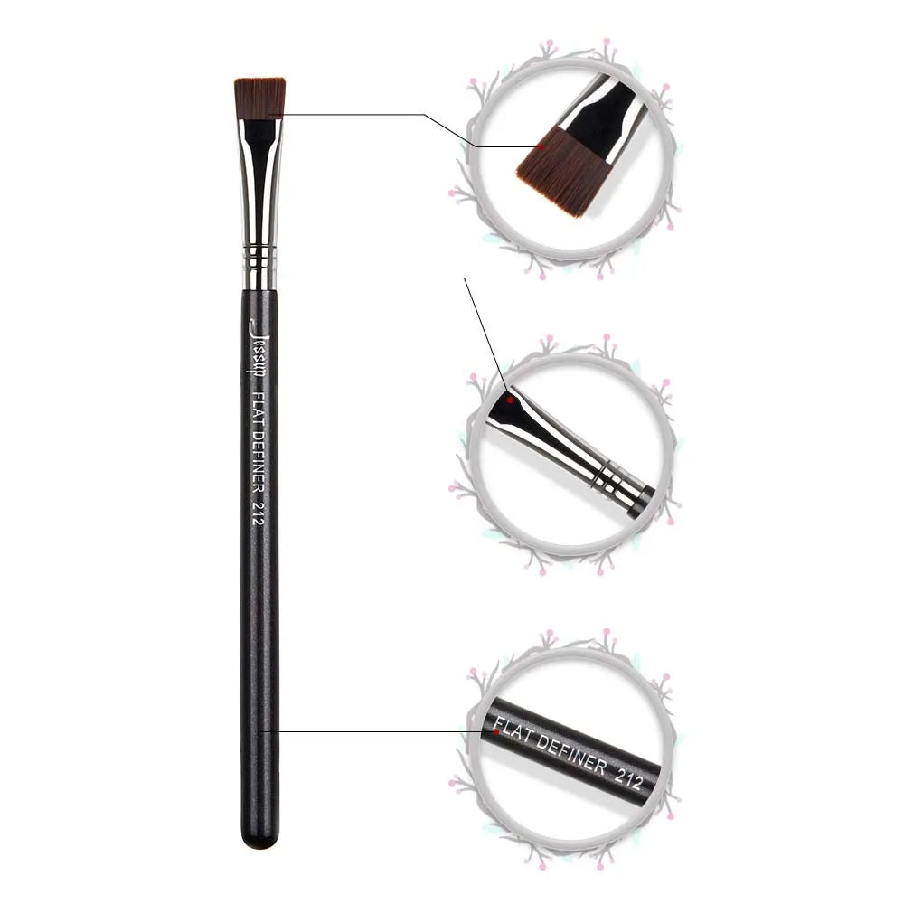 Jessup Eyeliner Brush Makeup Thin Bent Precision Angled Flat Definer Ultra Fine Pencil Precision Synthetic S151