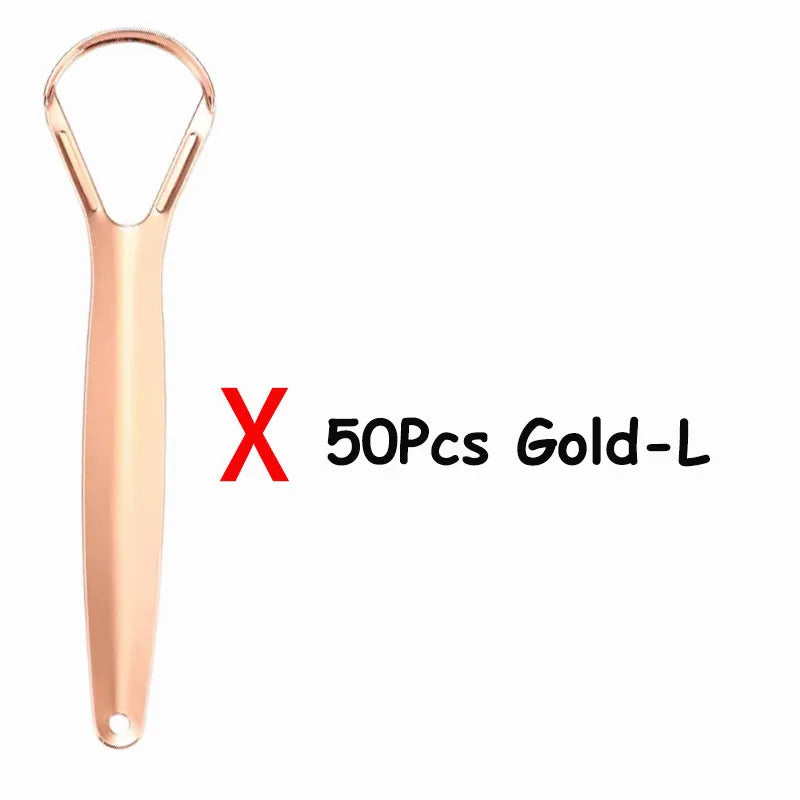 1Pc/2/4/10//20/50Pcs Dental Stainless Steel Tongue Scraper Bad Breath  Tongue Coating Cleaner Oral Care Tools Large/Small