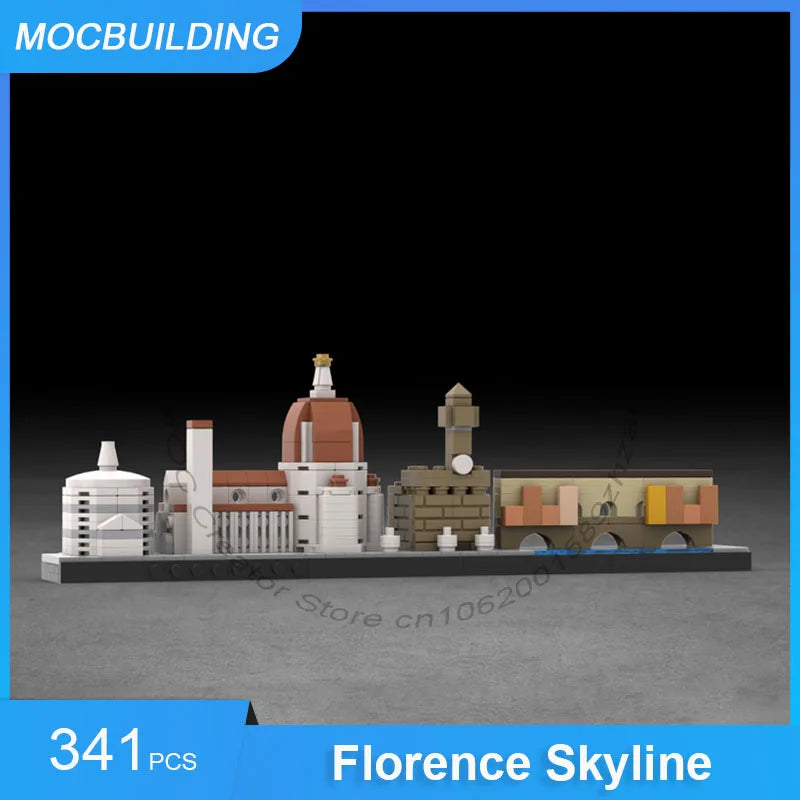 MOC Building Blocks Florence Skyline Model DIY Assemble Bricks Architecture Collection Display Creative Toy Birthday Gift 341PCS