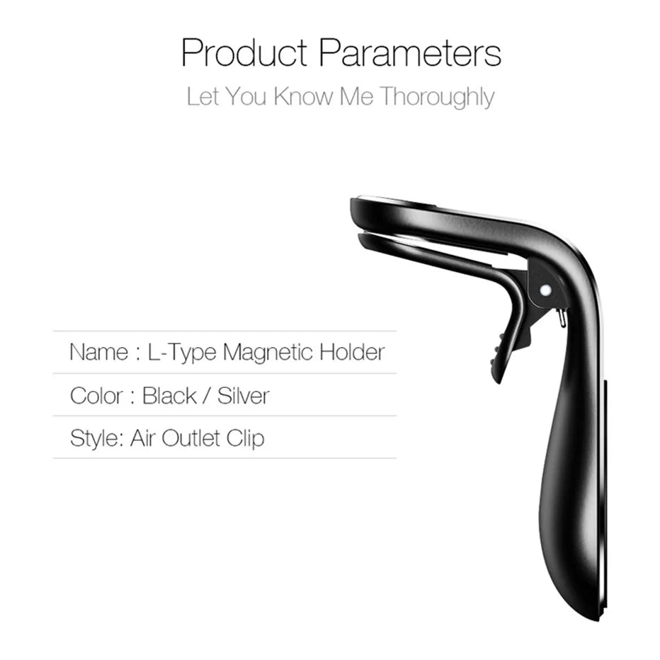 L-Type Magnetic Car Mobile Phone Holder Universal Air Vent Car Smartphone Mount Cell Phone GPS Support For iPhone Xiaomi Bracket