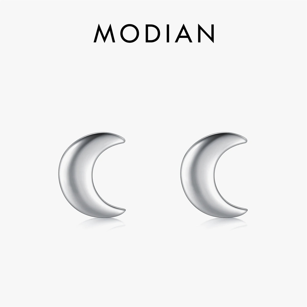 Modian New 2026 Solid 925 Sterling Silver Rose Gold Color Moon Stud Earrings For Women Trendy Small Exquisite Jewelry Bijoux