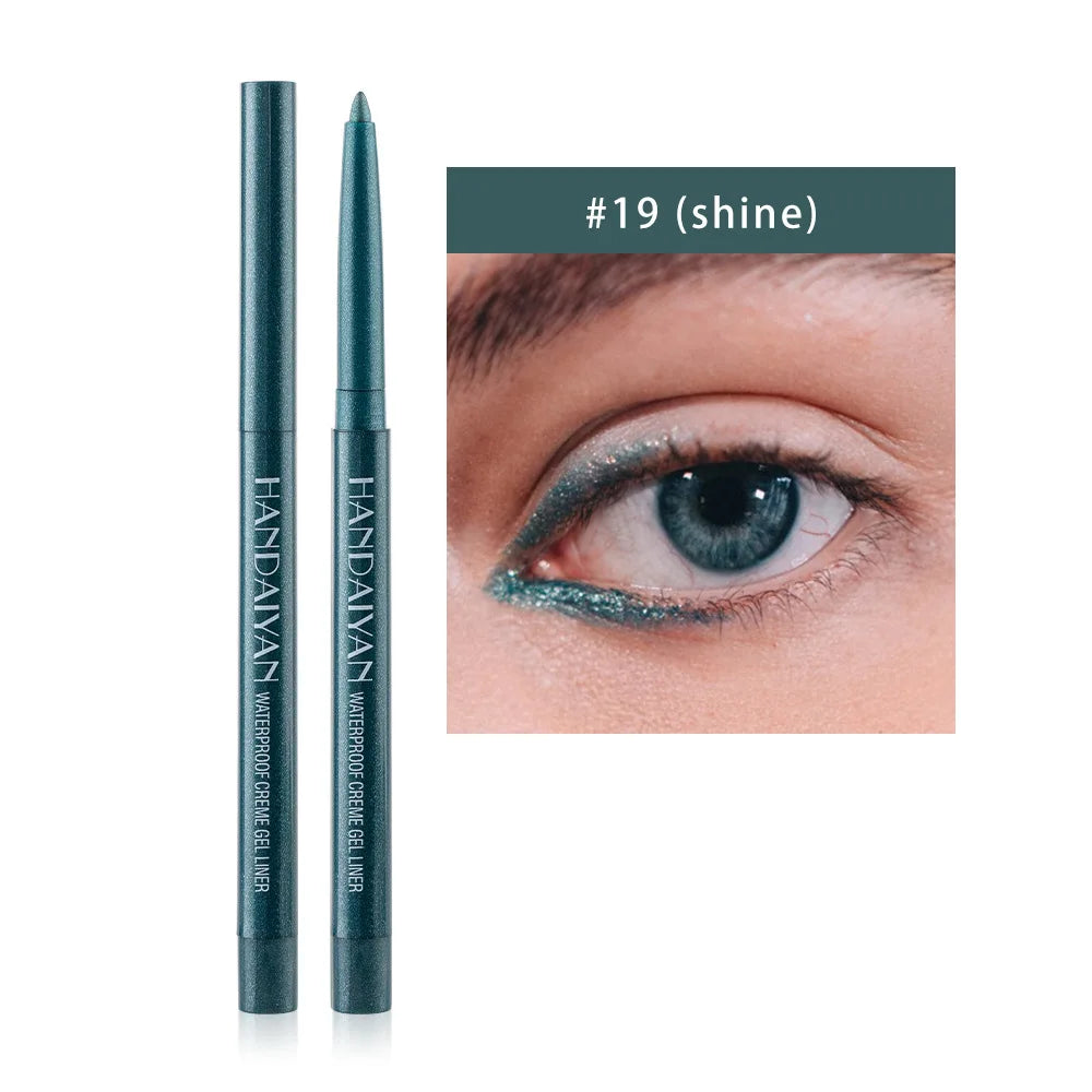 20 Colors Matte Eyeliner Gel Pencil Shine Purple Black Easy To Wear Colorful White Blue Eye Liner Pen Cream Makeup Cosmetics